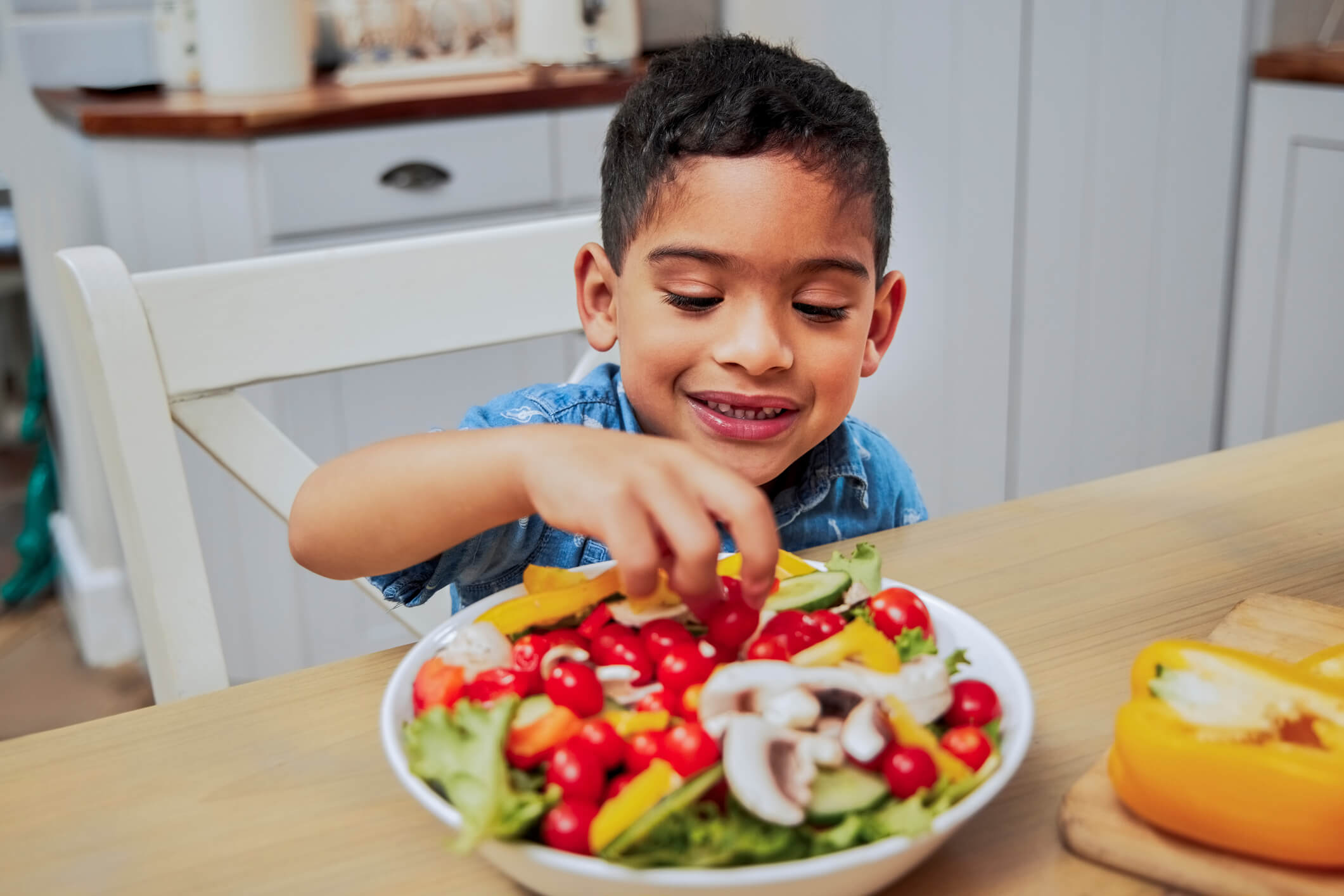 Child enjoying healthy food
